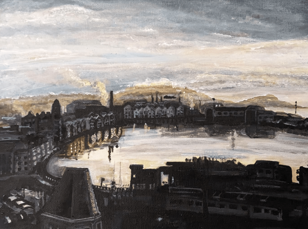 Sunrise over the&nbsp;bay